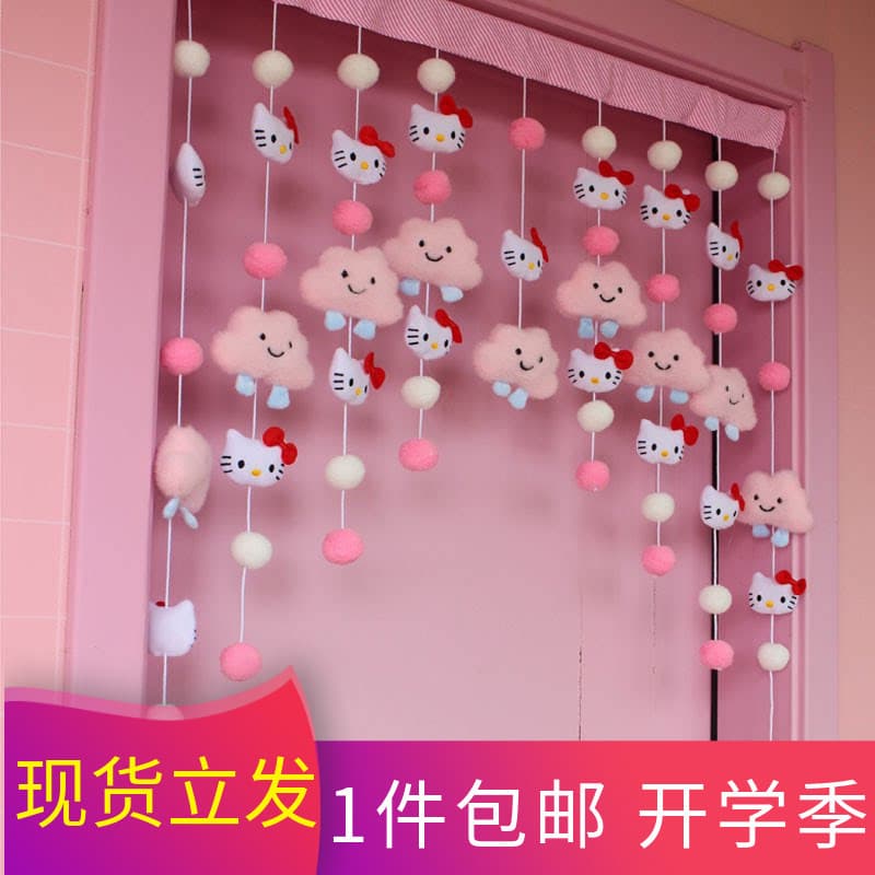 Rosa nuvem gato vermelho amor crianças partição decoração porta cortina Animal quarto cozinha entrada pendurado cortina