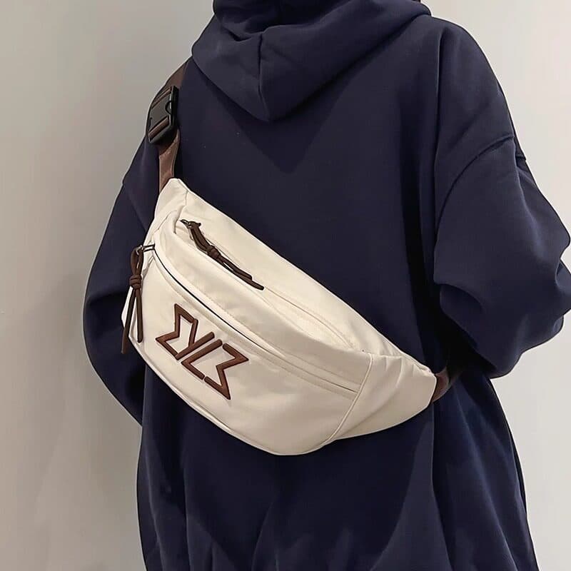 Bolsa mensageiro masculina estilo bolsa de ombro bolsa de peito Street Wear meninos motocicleta All-Match cintura saco f