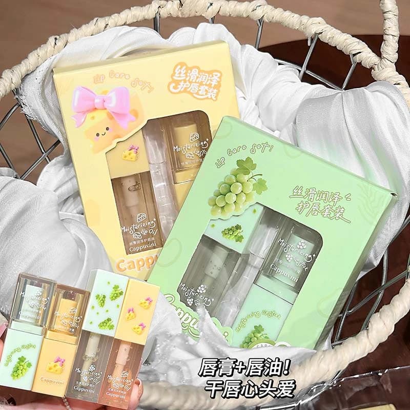 CAPPUVINI conjunto de proteção labial hidratante sedoso, transparente, hidratante, proteção labial, luz, pele morta, hid