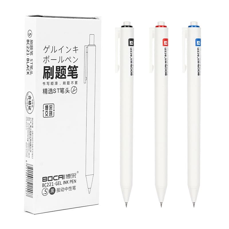 Botai escova pergunta caneta imprensa Gel caneta atacado simples tipo imprensa caneta branca ST Nib caneta fonte estudan