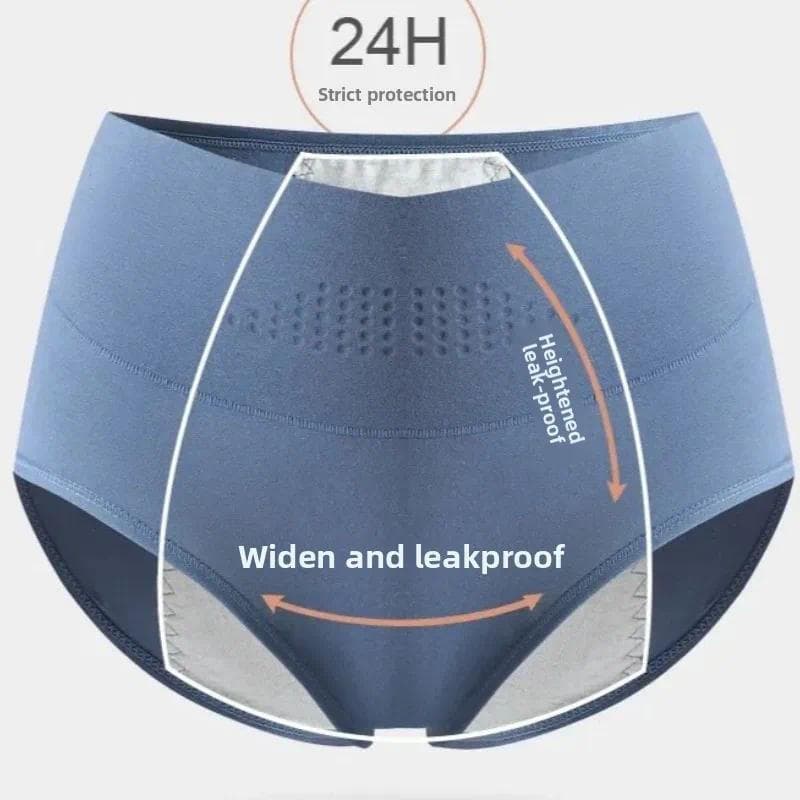 Calcinhas menstruais femininas de cintura alta, roupa íntima folgada para o período menstrual, à prova de vazamentos, ro
