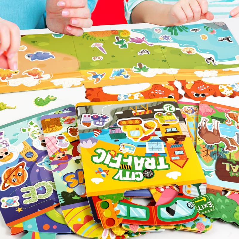 Estoque pronto Brinquedos infantis Jelly Quiet Sticker Book Iluminação infantil Educação infantil Bebê Hands-on Cérebro