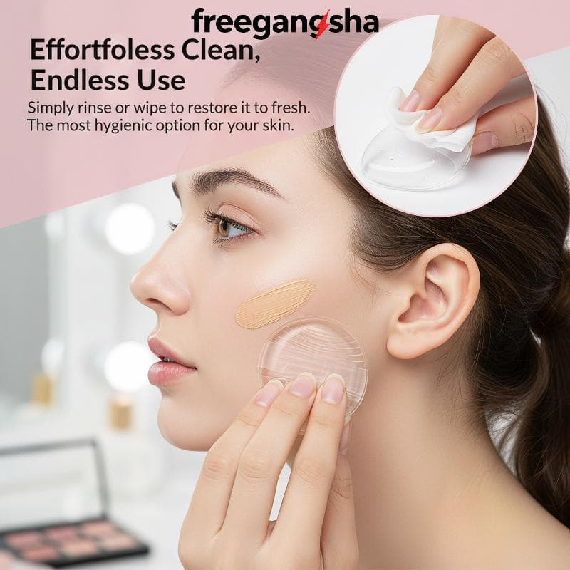 [FRE] Esponja De Maquiagem De Silicone Transparente , Não Absorvente , Macia E Suave , Para Com Cobertura Total [BR]