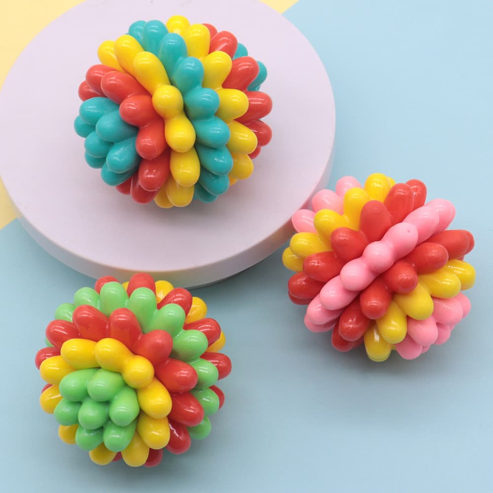 Animal de estimação cor molar brinquedo bola molar dentes limpeza mordida-resistente borracha elástica cão provocando bo