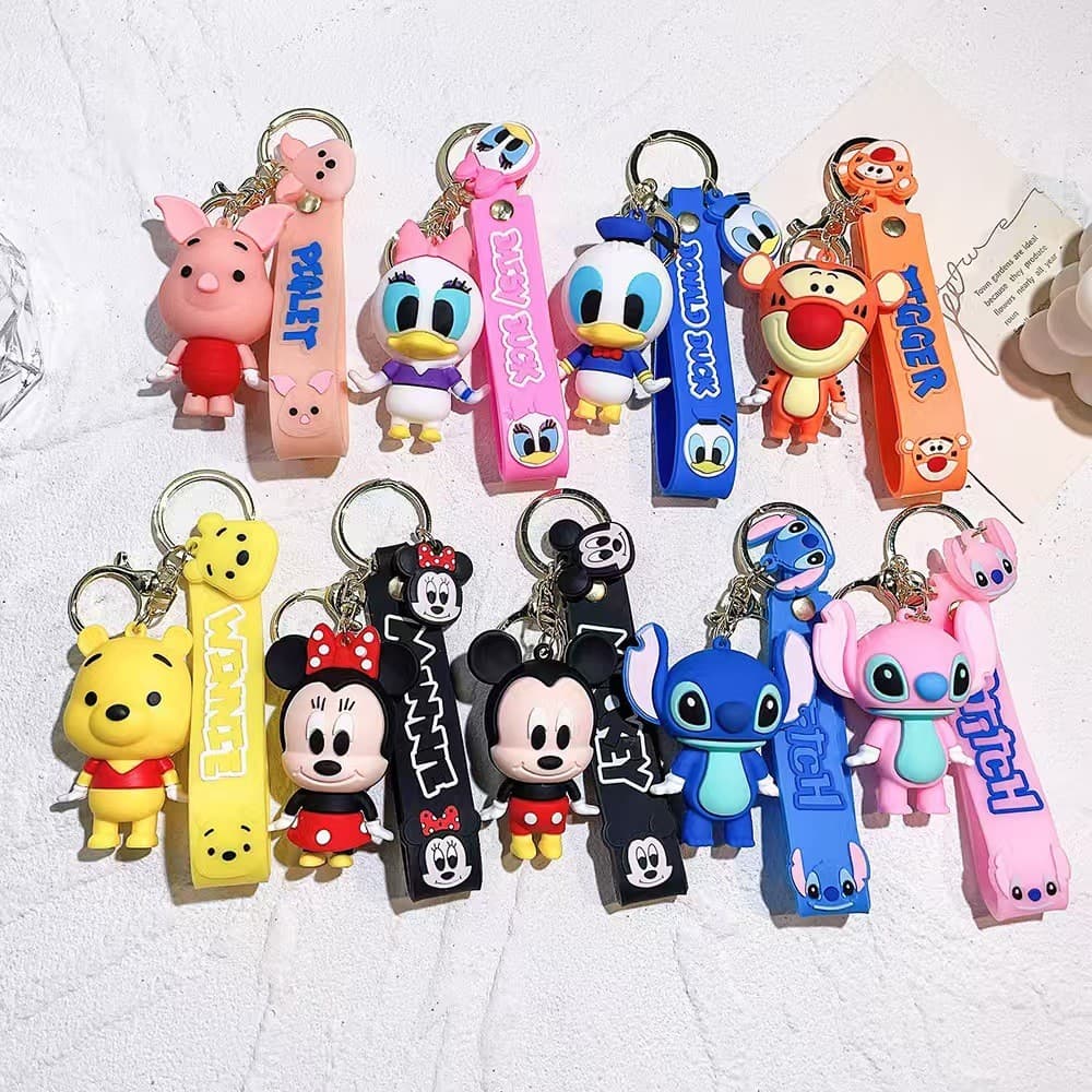 Criativo Dos Desenhos Animados Mickey Minnie Chaveiro Pato Donald Pingente Carro Mochila Chaveiro Pingente Pequeno Prese