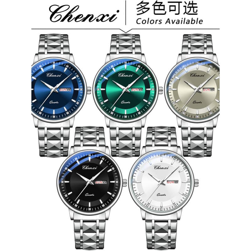 Chenxi relógio masculino moda na moda relógio de quartzo calendário luminoso à prova dwaterproof água relógio masculino