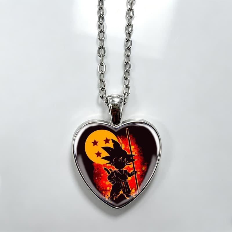 Dragon Ball Z Son Goku Time Gem Colar Anime Personagem Amor Coração Pingente Ventilador Coleção Comemorativa Joias
