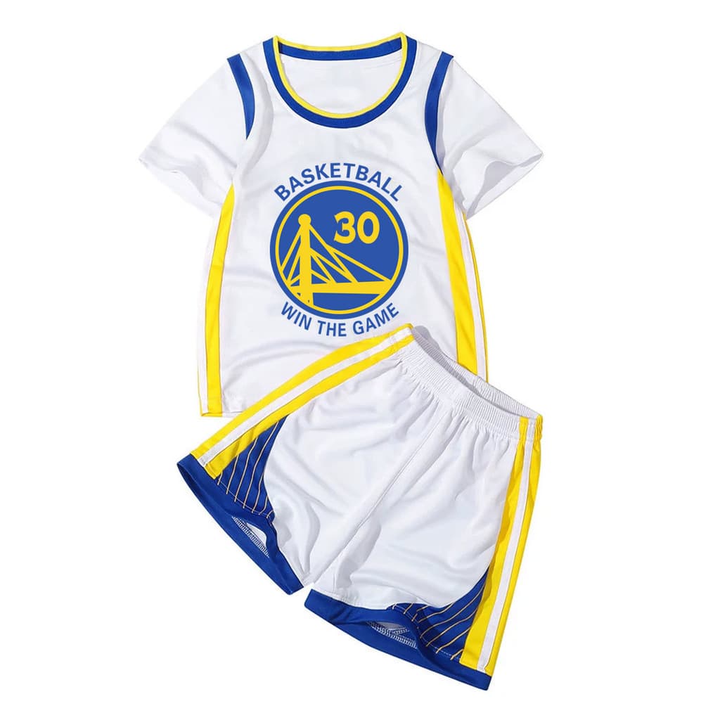 Terno de camisa de basquete infantil No. 30 Curry Durant Jersey Meninos Meninas Camisa Esportiva Camisa de Treinamento d