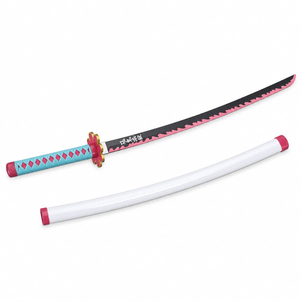 Espada Demon Slayer Kimetsu No Yaiba Katana Kanroji Mitsuri Lamina de Bambu Cosplay Decoração