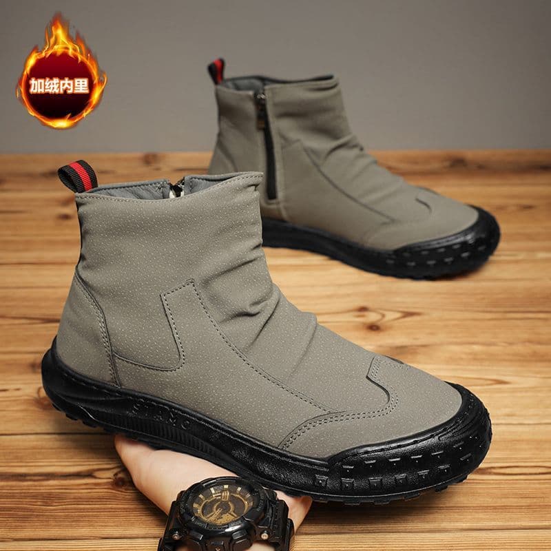 2025 inverno forro de lã de alta qualidade Martin botas masculinas na moda All-Match engrossado sapatos de algodão quent