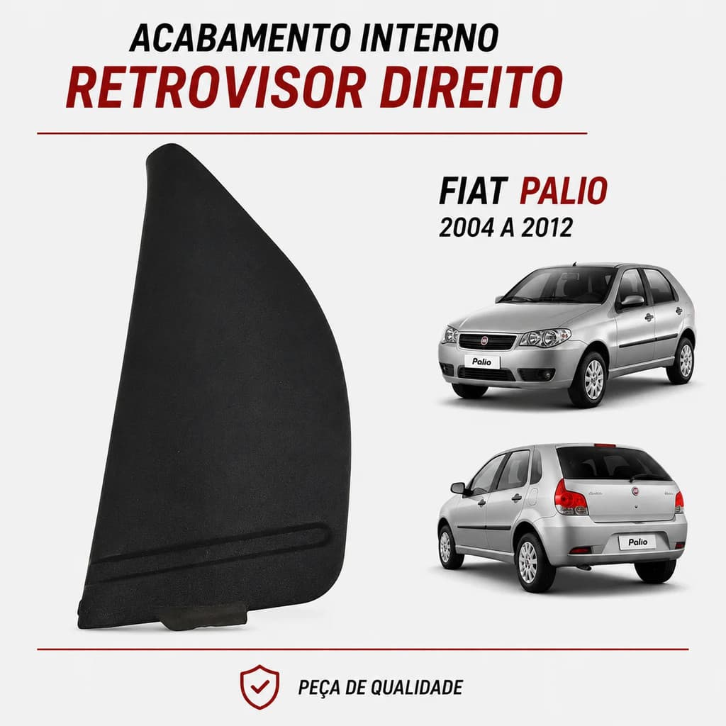 Acabamento Interno Retrovisor Direito Fiat Palio 2004 2012
