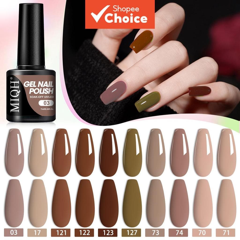 Kit de 10 Géis para Unhas MIQH, Nova Coleção Quente de Géis para Unhas, Unhas Semi-Permanentes, Unhas LED de Longa