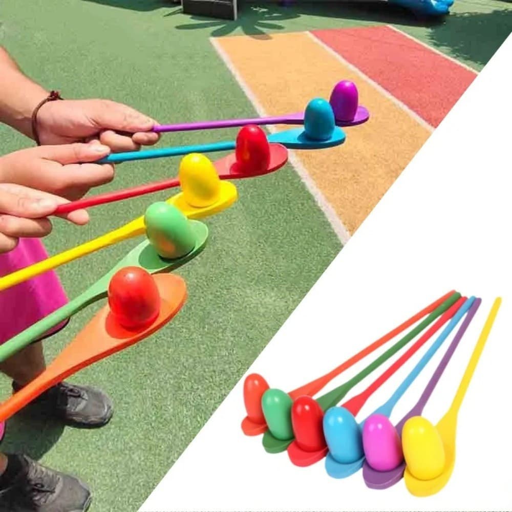 Crianças Equilíbrio Vara Colher De Madeira Ovo Esportes Ao Ar Livre Brinquedos Jardim De Infância Ensino Puzzle Aids