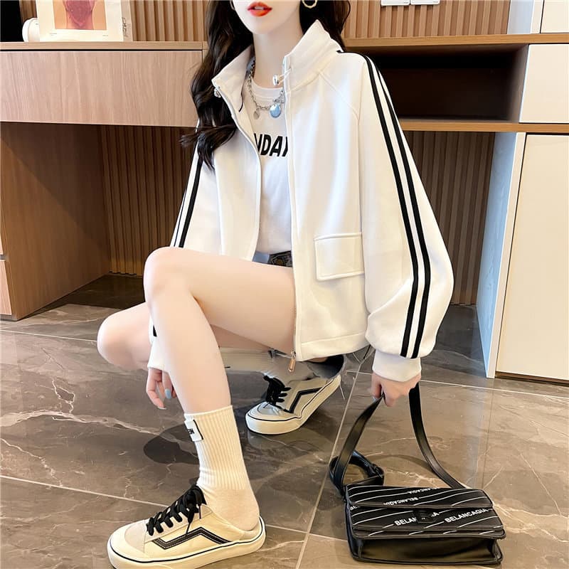 Novo estilo Plus Size roupas de primavera femininas Cardigan jaqueta curta feminino moletom fino moda topo20260904