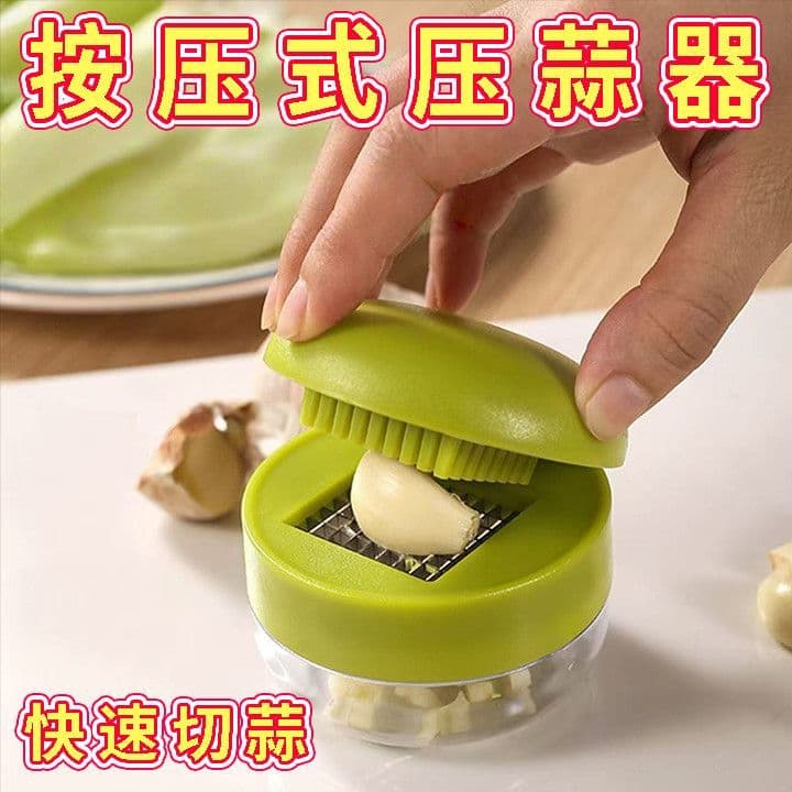 Prensa de alho tipo Push, aço inoxidável, cozinha doméstica, pequeno batedor de alho, Manual multifuncional, alho picado