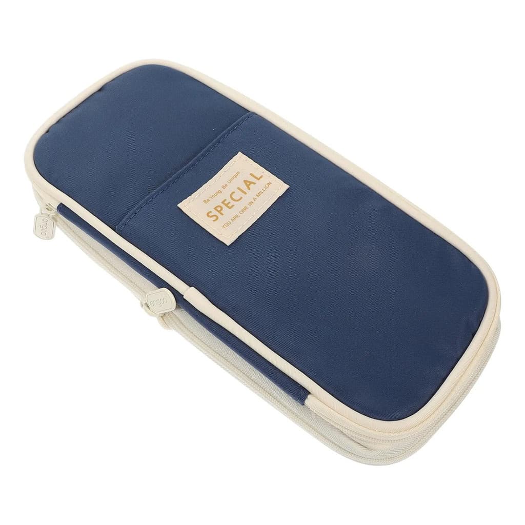 Estojo Organizador Grande para Lápis Canetas Pincéis Maquiagem 23x12cm Azul