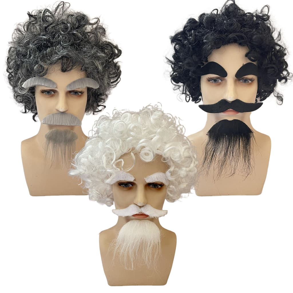Prom vestir-se peruca papai noel peruca branca explodindo cabeça fã peruca pirata barba personagem traje