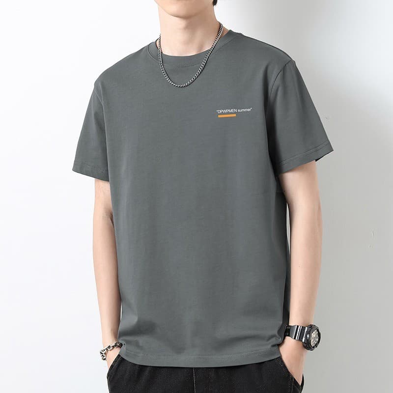 2026 verão gelo seda manga curta camiseta masculina meia manga camiseta Street Wear masculino verão branco camiseta topo