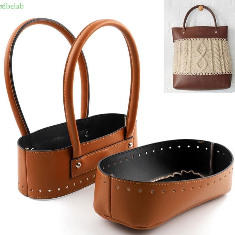 xibeiab Conjunto Fabricação Bolsa Couro PU, Fashion Alça, Acessórios Para Tricô, Crochê Ha