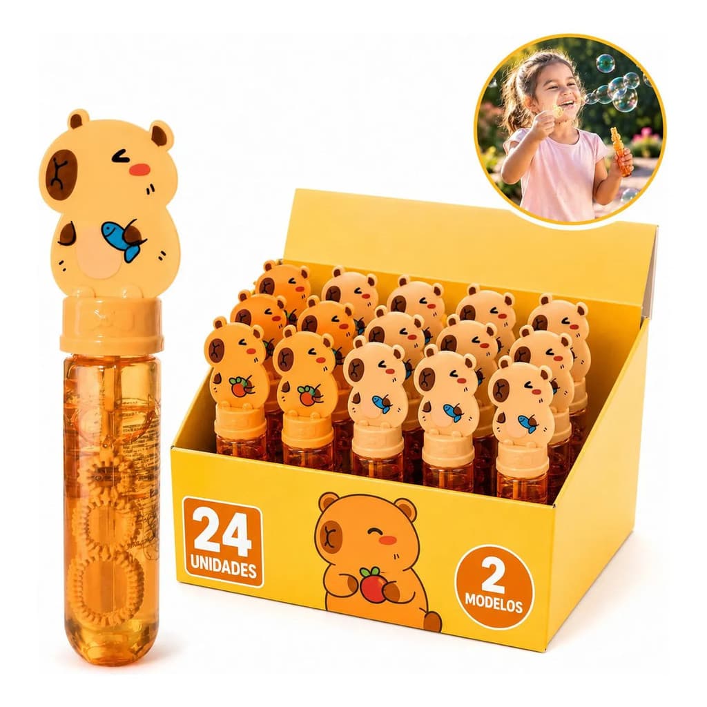 Kit 12/24 Tubos Lança Bolha De Sabão Lembrancinha Festa Prenda Infantil