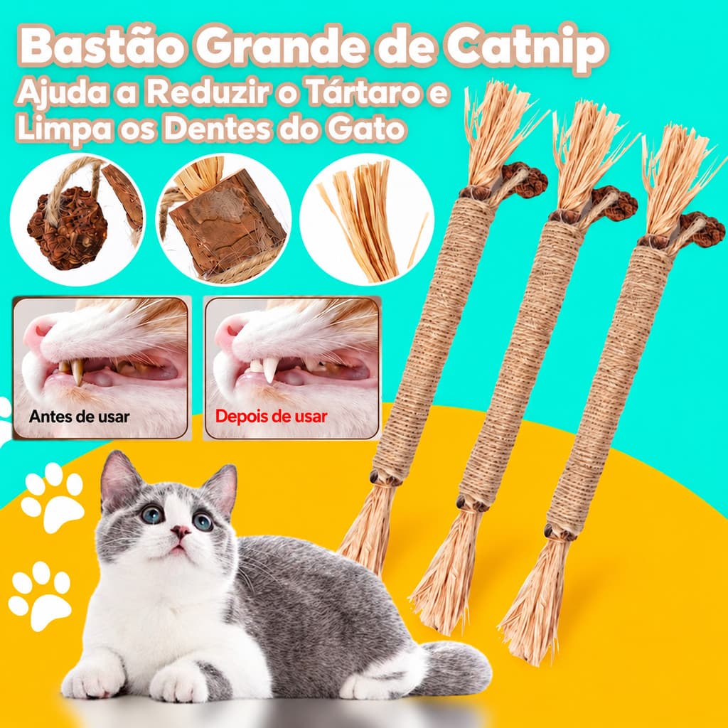 Brinquedo Para Animais De Estimação Natural Matatabi Pet Gato Lanches Vara Limpeza Dente Catnip Brinquedos
