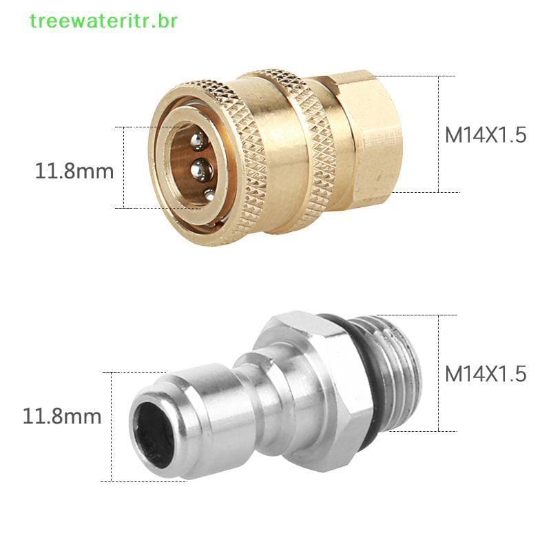 treewateritr Adaptador De Conector De Lavadora De Alta Pressão 1/4 " Fêmea Conexão Rápida M14 * 1.5 Rosca br