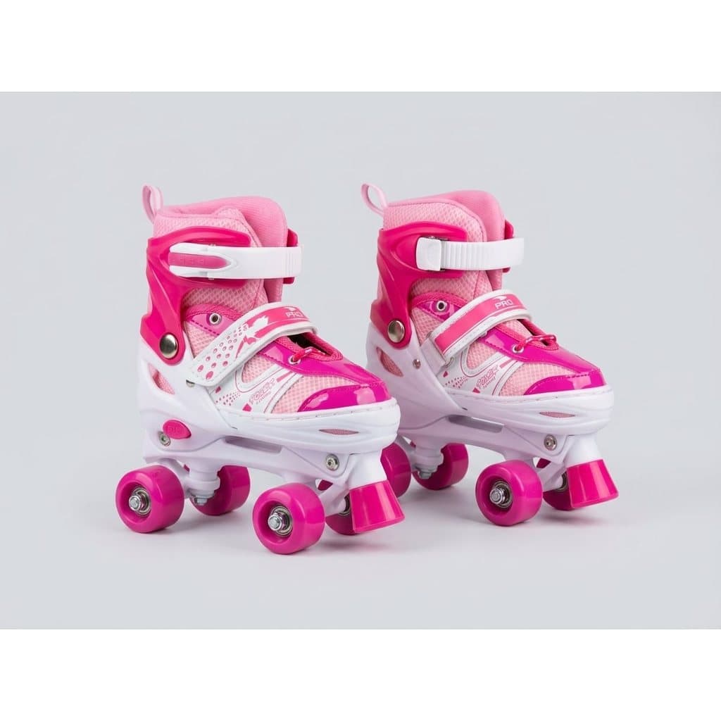 Patins Classic Roller Com Kit de Proteção 30-34- Rosa