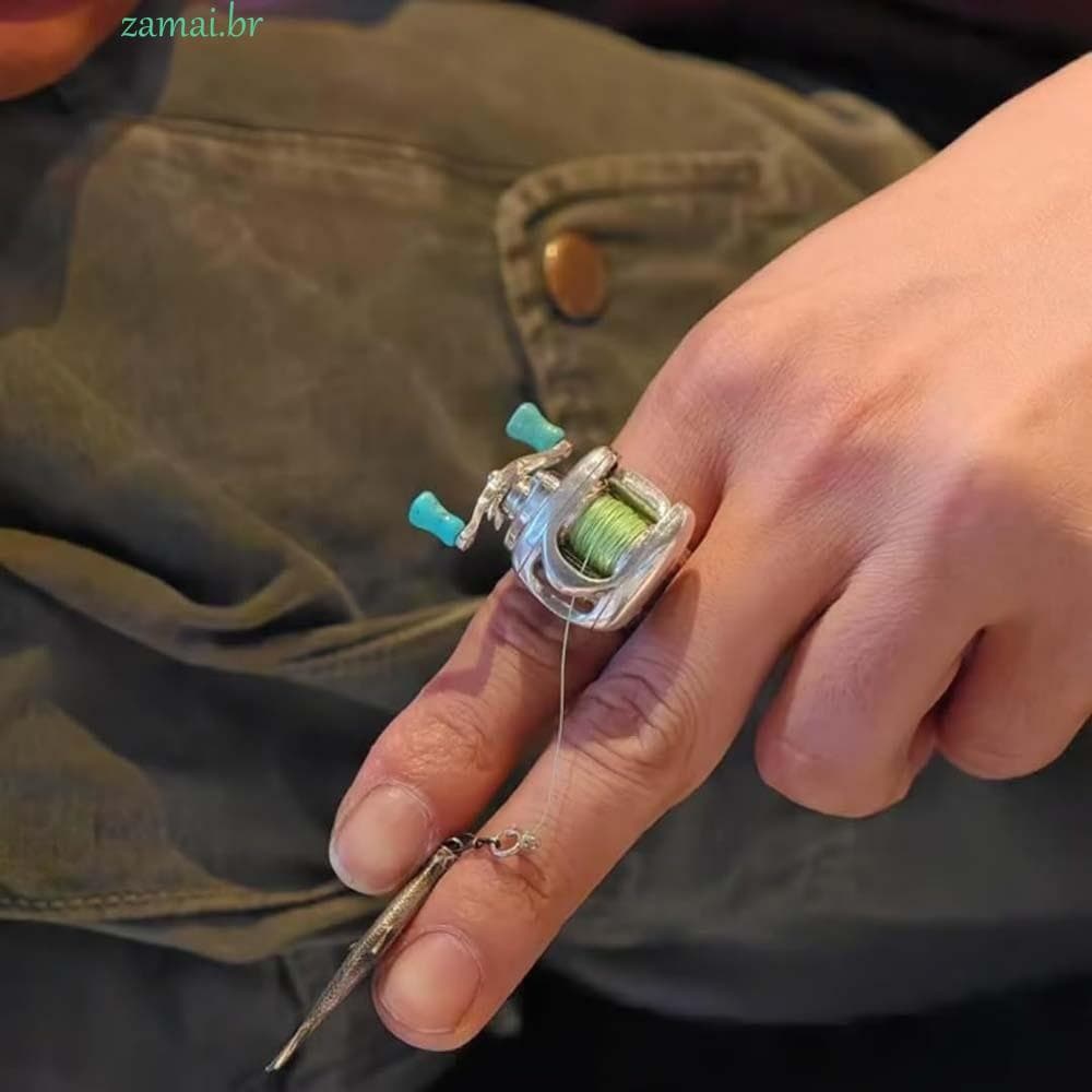 Anel De Carretel De Pesca ZAMAI , Colar Removível Requintado , Pingente De Pescoço Masculino Giratório Prateado
