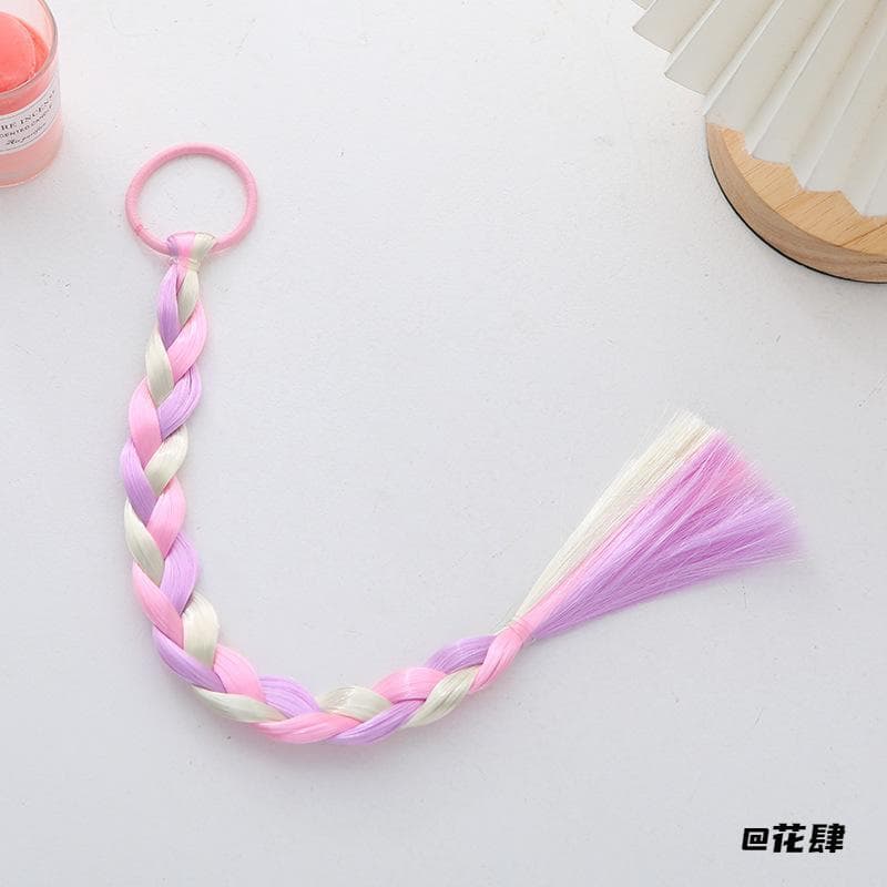 Peruca trançada de três fios trançada cor doce colorida criativa torção trança diy linda menina trança artesanal
