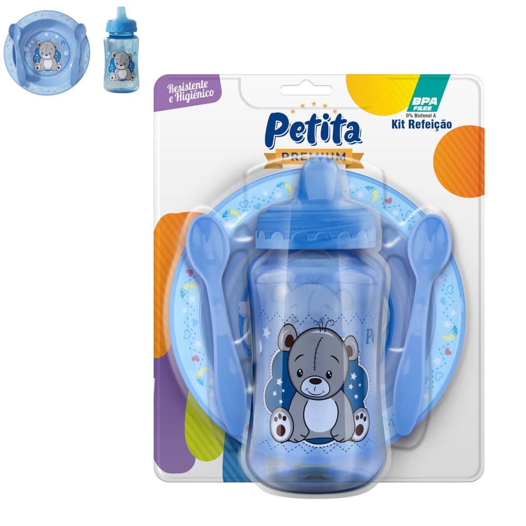Kit Refeição Infantil Prato Copo de Treinamento Transição Com Válvula de fluxo