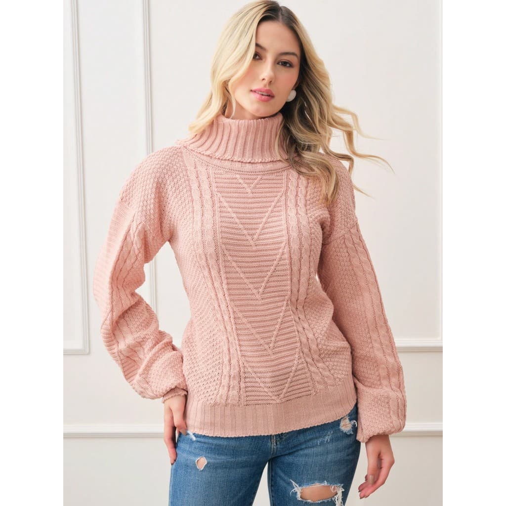 Sissi BLUSA Feminino de Tricô Gola Alta