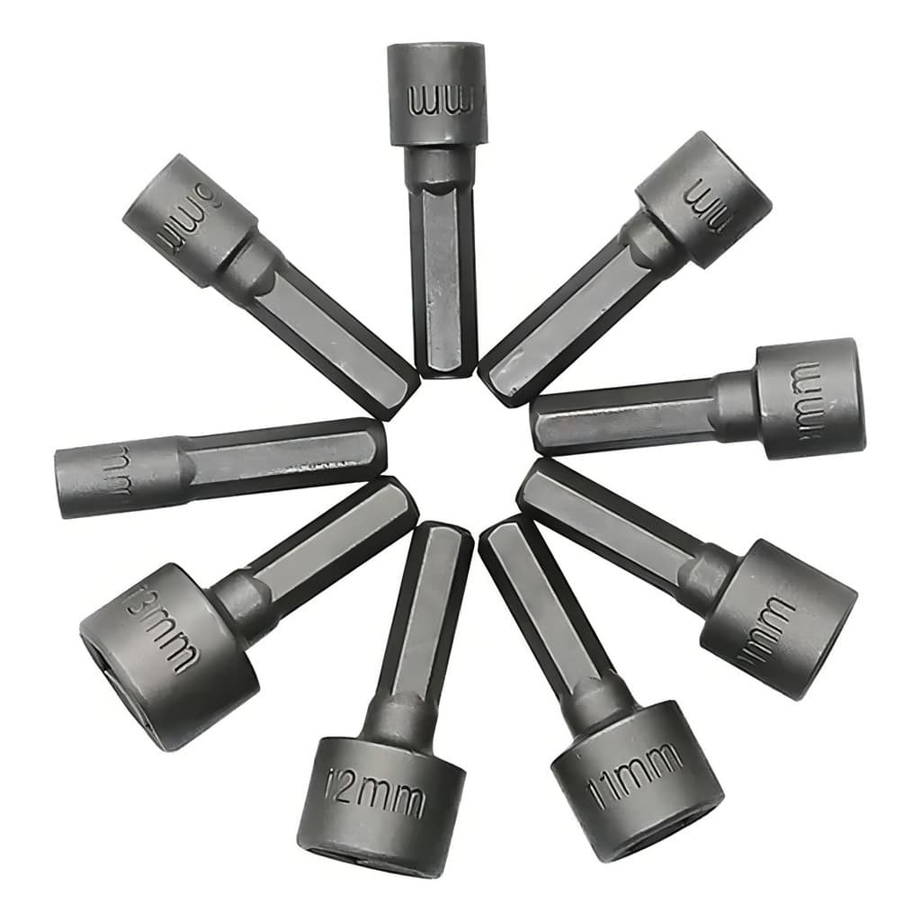 Jogo Kit Bits Soquete Canhão 9 Peças 5 A 13 Mm Parafusadeira