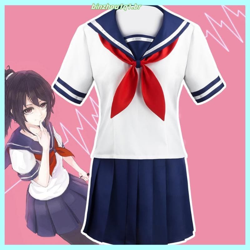 Anime Yandere Simulador Ayano Aishi Cosplay Uniforme Das Meninas Da Escola JK Mulheres Vestidos Conjuntos Completos
