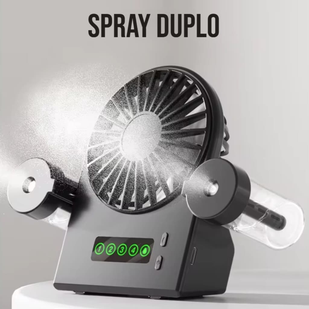 Ventilador Portátil Recarregável Silencioso 4 Velocidades Umidificador MaxMay