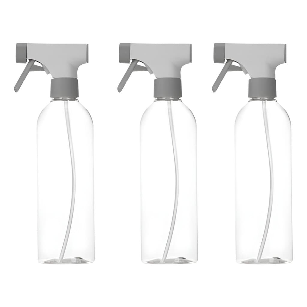 Kit C/ 3 Borrifadores Spray Multiuso 500ml C/ Gatilho Refil P/ Água Álcool Produtos Limpeza Pulverizador Reutilizável