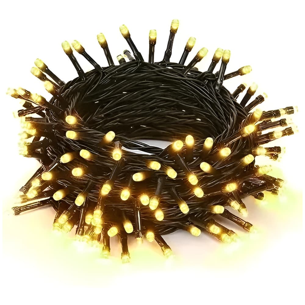 Pisca Pisca Natal Cordão 100 Leds 10m 8 Funções Uso Interno Cor Das Luzes Fio Verde 127v/220v