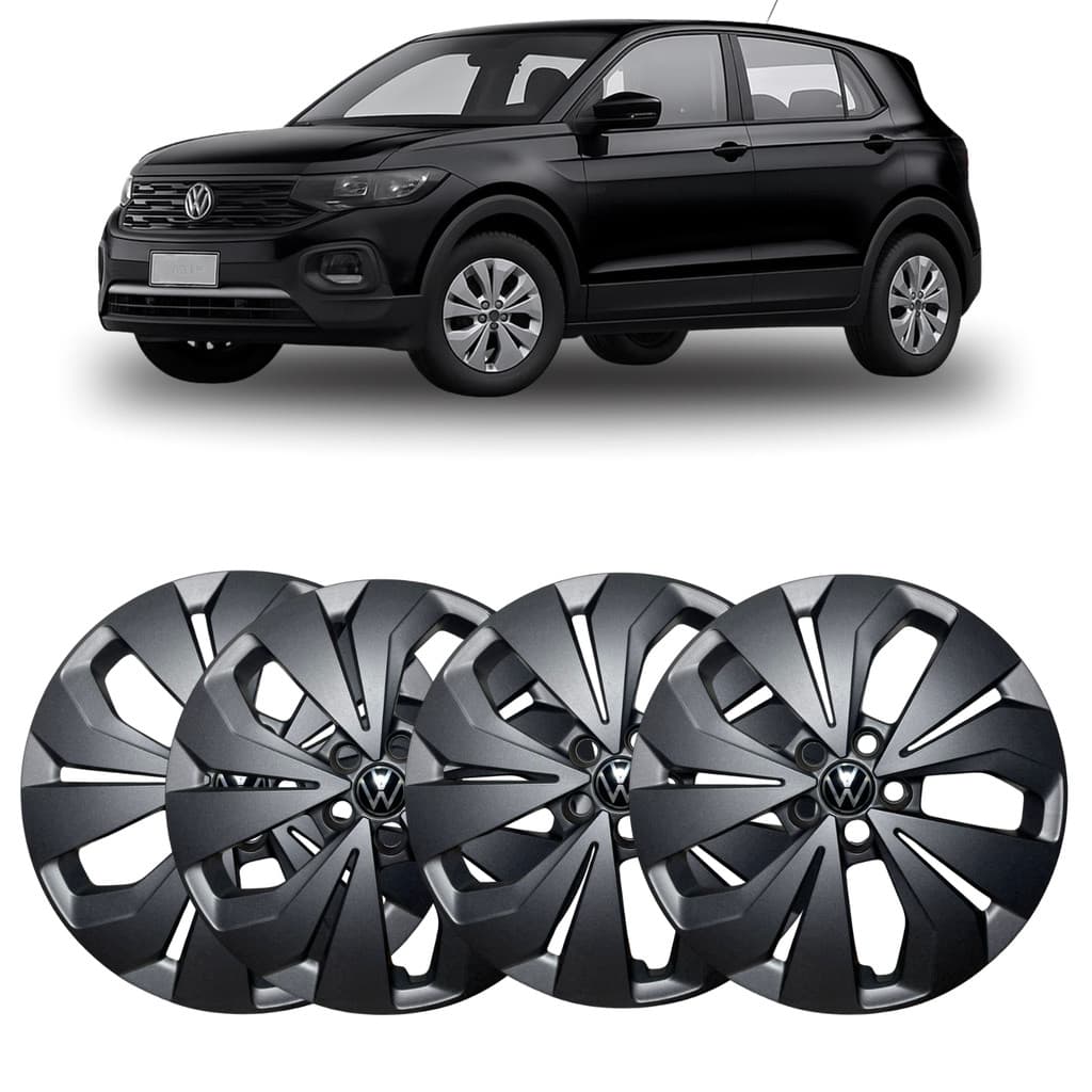 Kit 4 Calota Aro 16 Original Volkswagen T-Cross Sense 20/24