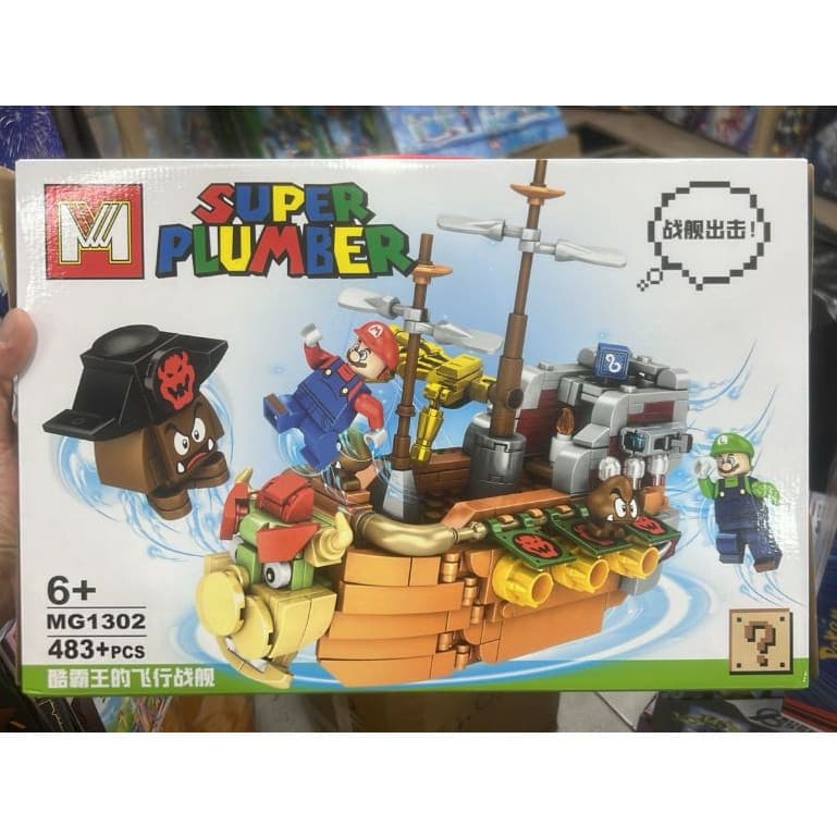 BLOCO DE MONTAR NAVIO PIRATA COM MARIO E SEUS AMIGOS - COMPRE O SEU