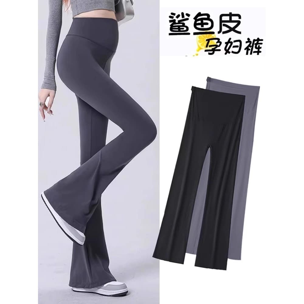 Mulheres grávidas calças de tubarão primavera exterior wear 2025 novo estilo barriga elevador Yoga Micro queimado calças