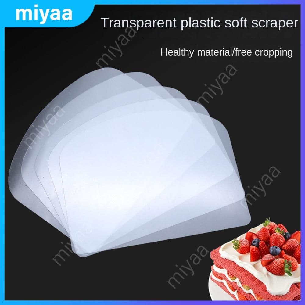Raspador transparente e macio de plástico para bolos, cremes e massas, ferramenta decorativa curva para embriões,
