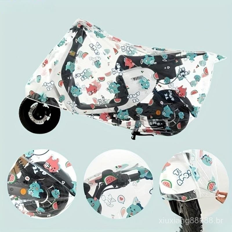 Capa para Bicicleta em EVA com Padrão Floral - Resistente ao Sol e à Água, Adequada para Bicicletas Elétricas e Motocicl