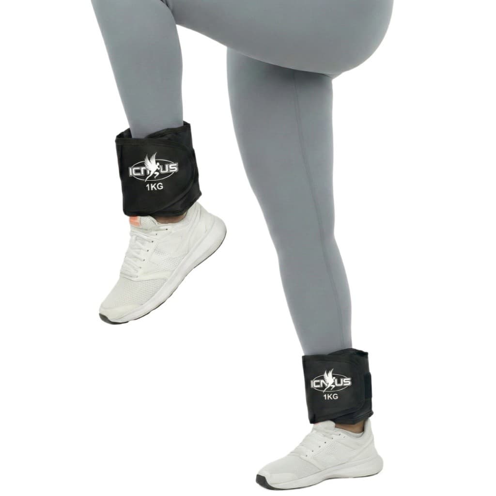 Peso de Perna 1kg Tornozeleira Caneleira Par para Treinamento Flexora Coxas e Bumbum