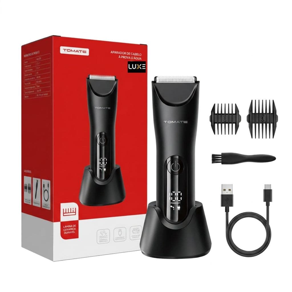 Aparador de Pelos Íntimos Masculino, Máquina de Barbear, Barbeador Elétrico IPX7 À Prova d’Água