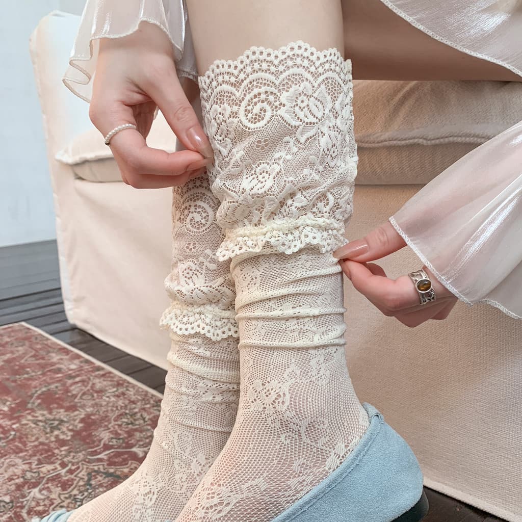Meias de renda Lolita