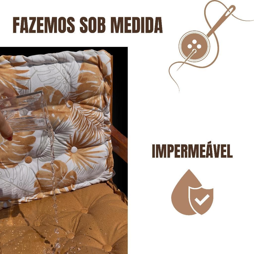 Almofada Futon Turca 30X30 x10 Impermeável Assento banco