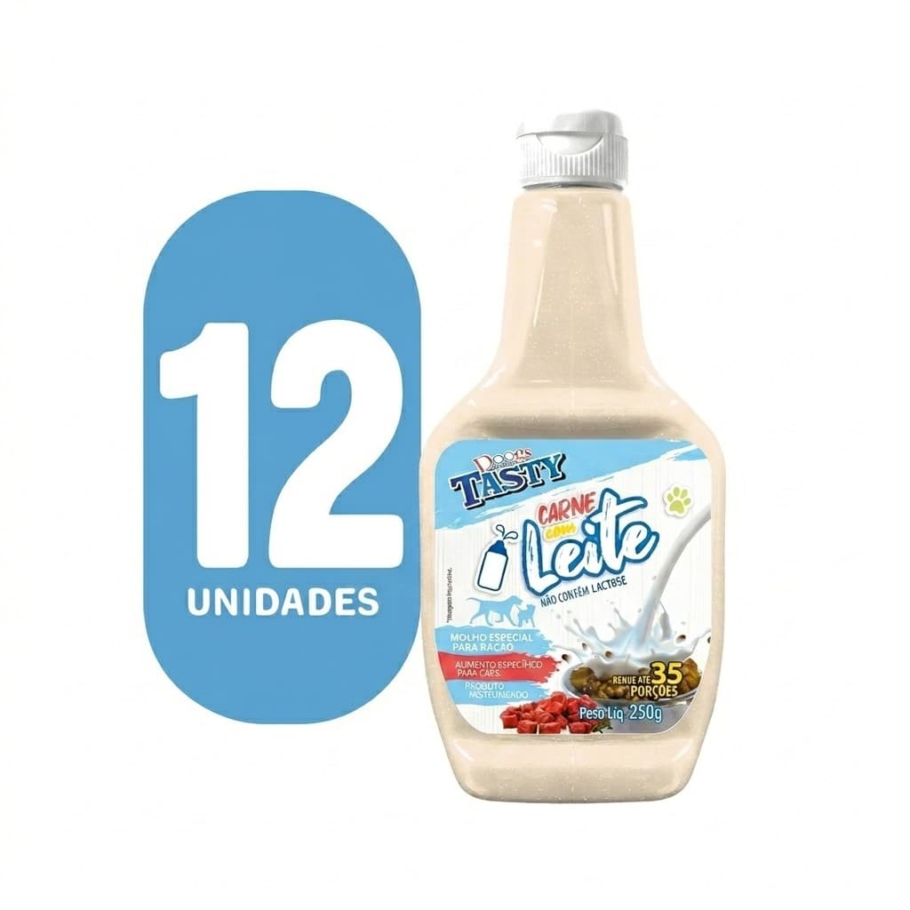 CAIXA C/ 12 - Molho DOOGS TASTY Dog Carne C/ Leite 250gr