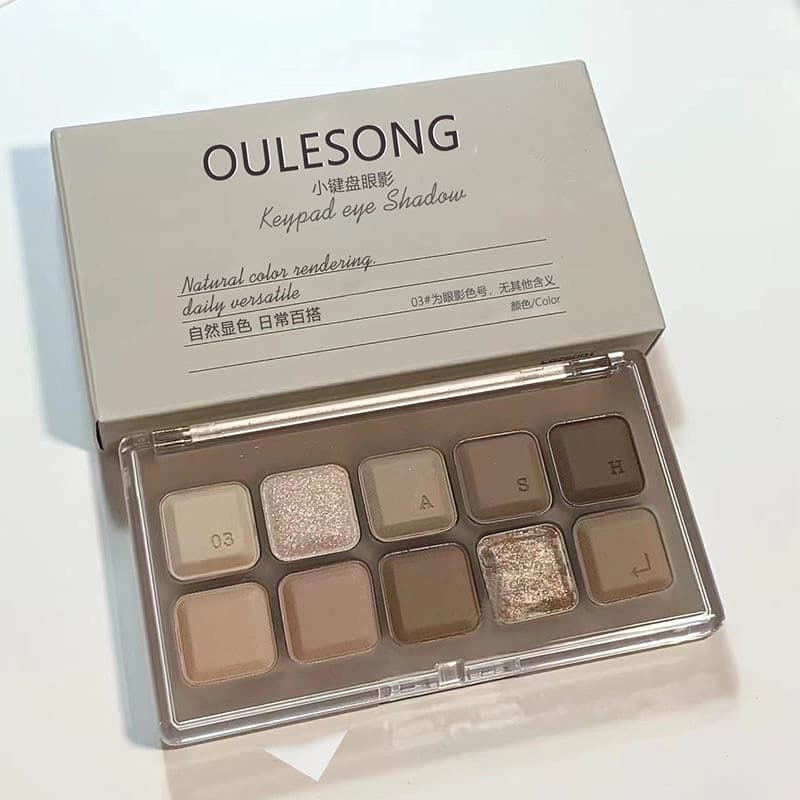 Paleta de cimento em pó cinza saturado com baixo teor de 10 cores Paleta de sombras de alto valor Cor terra perolada fos