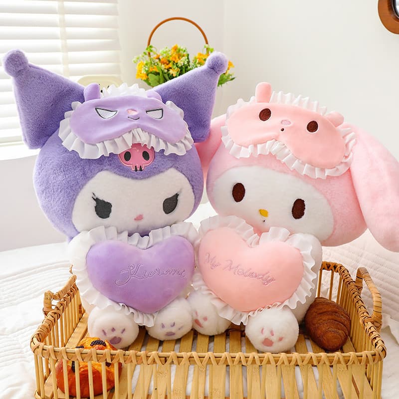 25/35cm Boneca de Pelúcia Sanrio Kuromi My Melody Brinquedos de Pelúcia Kawaii Presente de Aniversário Brinquedos de Pel