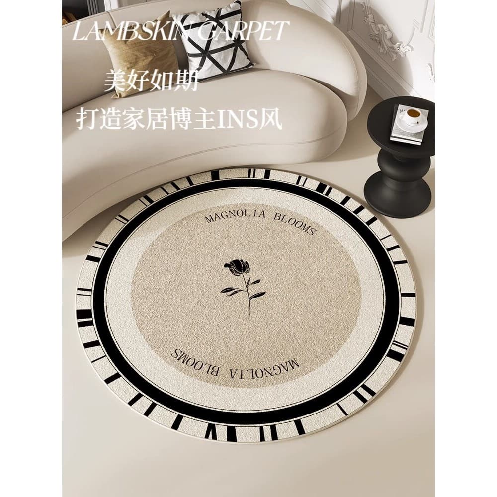 Estilo creme francês tapete redondo sala de estar mesa de café luz luxo High-End quarto cabeceira vestiário penteadeira