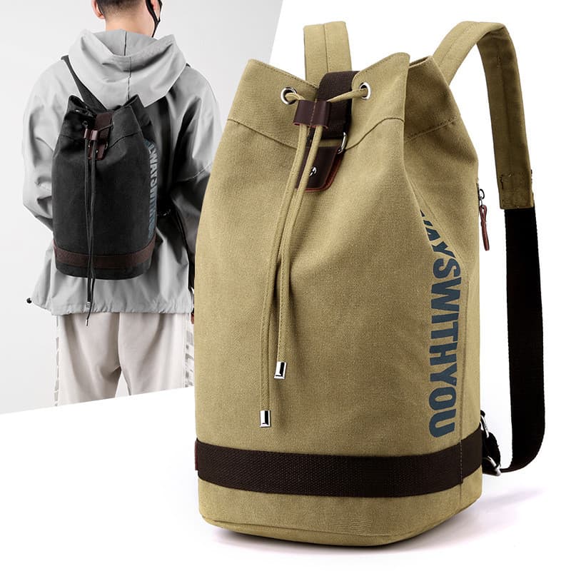 Balde de lona mochila saco de basquete esportes ao ar livre lazer grande capacidade computador mochila saco de viagem es
